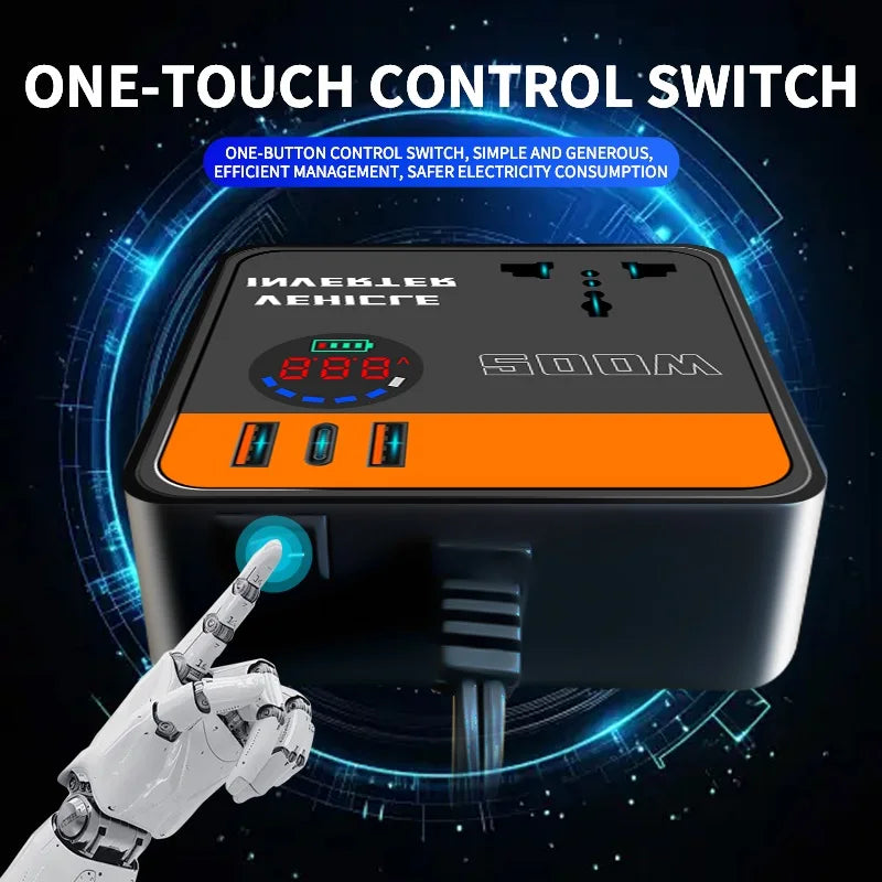 Car inverter charger universal 12v24v to 110v220v multi-function power converter charging mobile phone