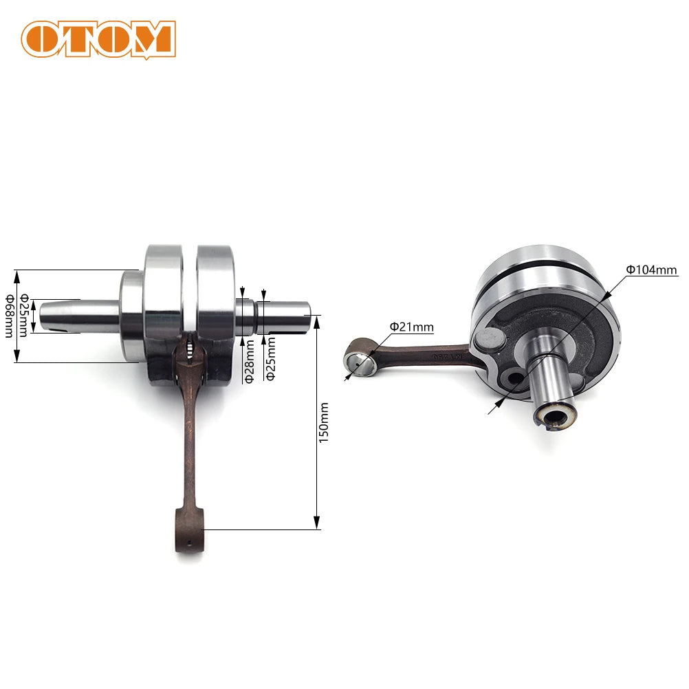 OTOM Motorcycle Crankshaft Assembly With Bearing For YAMAHA DT230 Loncin MT250 GPX TSE250R HJ250H 2 Stroke Engine Connecting Rod