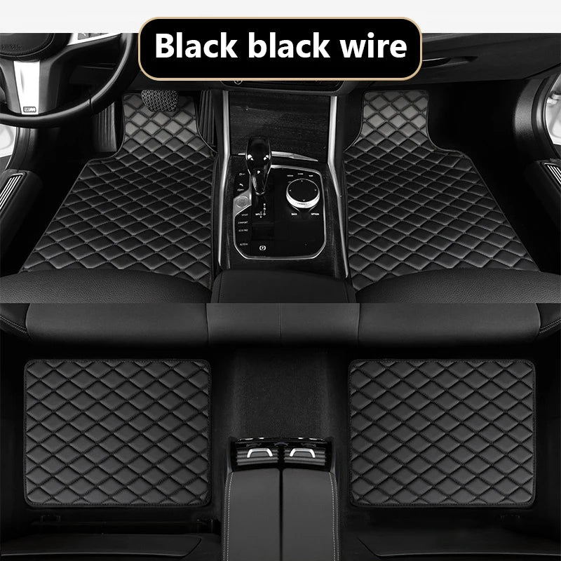 SEAMETAL Car Floor Mats PU Waterproof Foot Pads 4Pcs Universal Auto Carpet Interior Floor Mat Anti Scratch Feet Pads Cushion