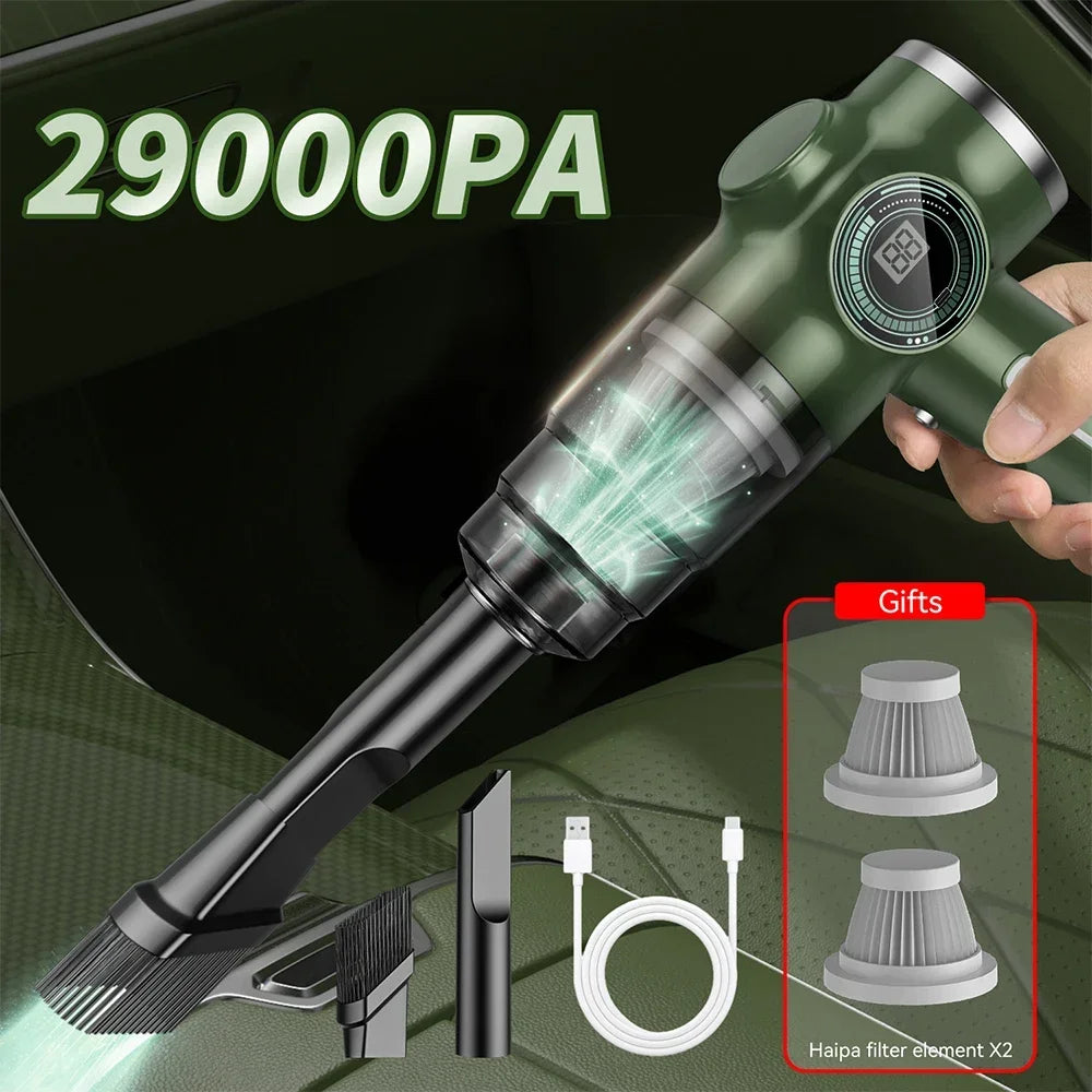 29000Pa Mini Car Vacuum Cleaner Wireless Portable Cleaner Handheld New Car Powerful Air Duster Cleaner For Car Home Appliance