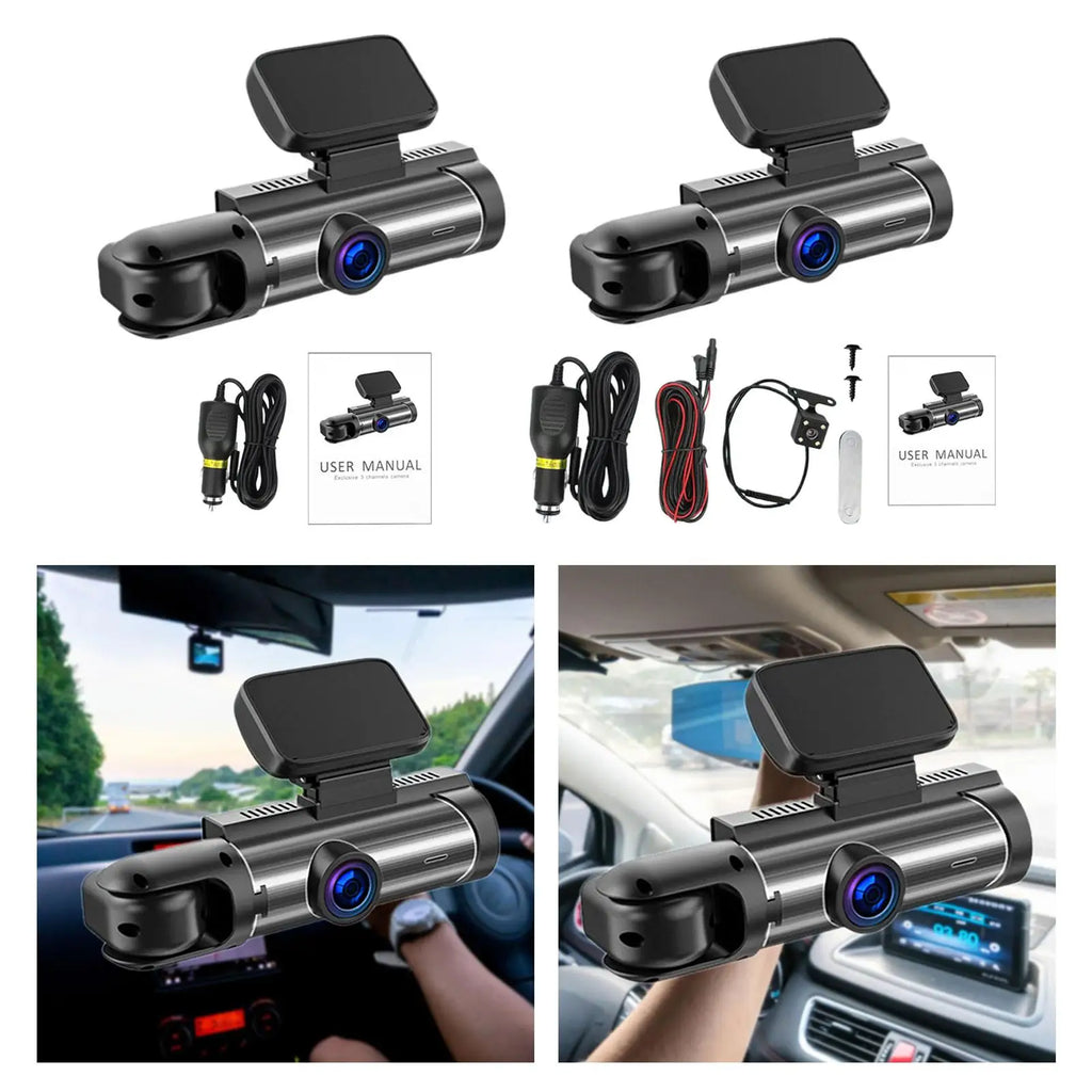 Dashboard Camera with Motion Detection Dual Lens IPS Screen Dash Cam Loop Recording for Car SUV 24 Hour Security