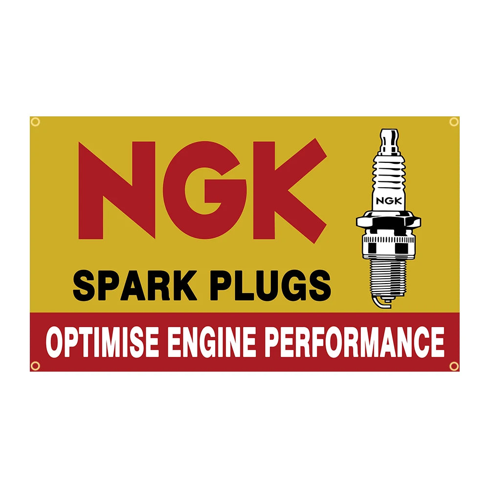 90x150cm NGK Spark Plugs 4 Hole Flag Racing Car Moto Banner Decoration Tapestry FLAGCORE