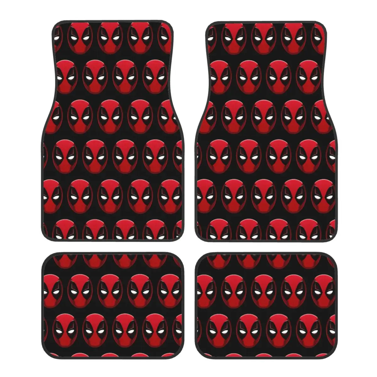 Deadpool Superhero Comics Car Floor Mats Carpet Set of 4 Anti-Slip Universal Automotive Floor Mat Fit for Vans SUV