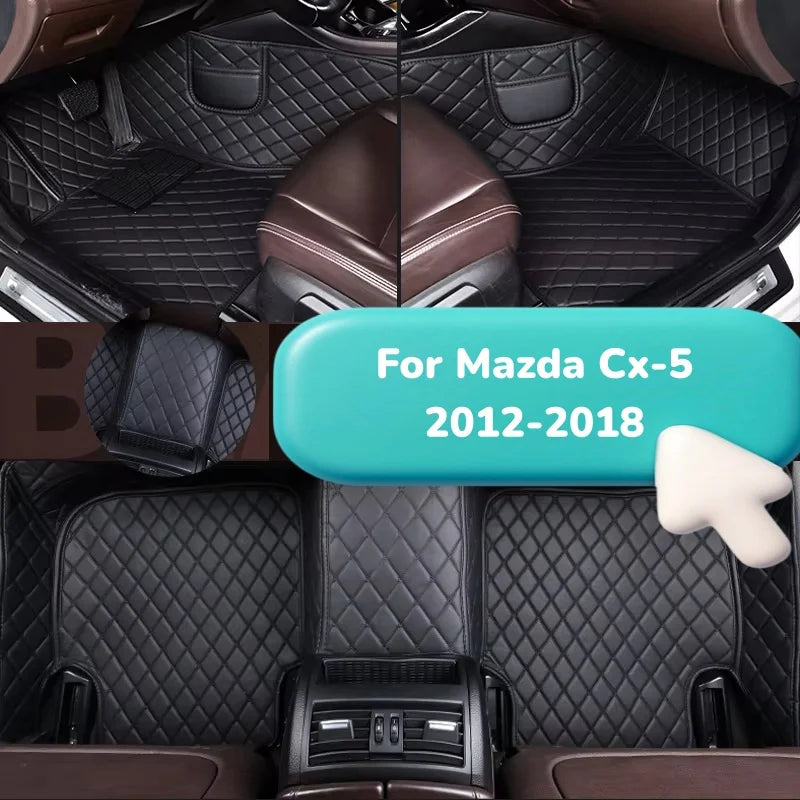 Car Floor Mats For Mazda Cx-5 2012 2013 2014 2015 2016 2017 2018 Flash Mat Leather Custom Foot Pads Automobile Carpet Car Covers