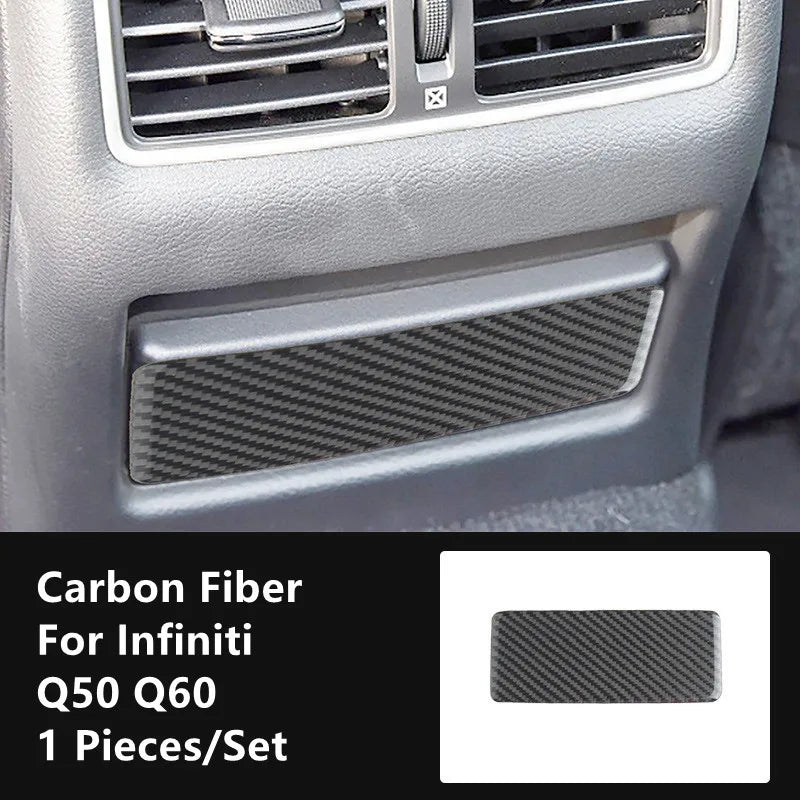 Carbon Fiber Car Interior Modification Cover Trim Strips Decorative Stickers For Infiniti Q50 Q60 Car Styling Inner Accessories