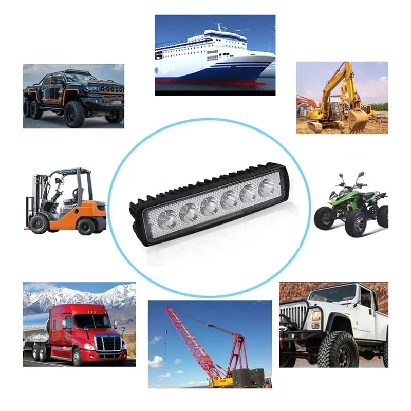 6 LED Car Work Light High Bright Spotlight Universal Offroad Automobile Truck Driving Fog Headlights DRL Driving Lamp 12V