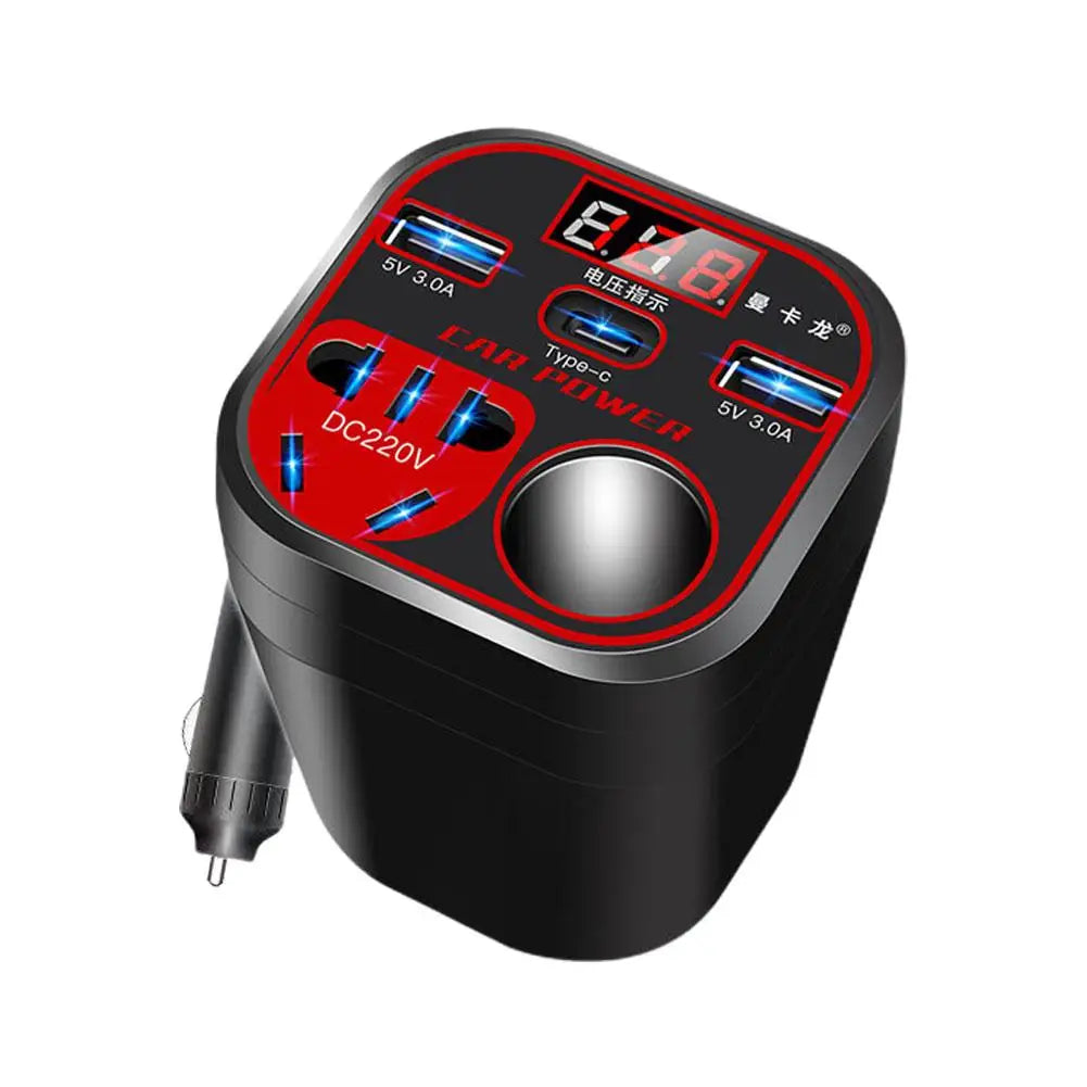 Car Power Inverter 12V/24V TO DC220V Converter Type-C Multi-function Charger Socket 120W Fast Charger Car Power Converter