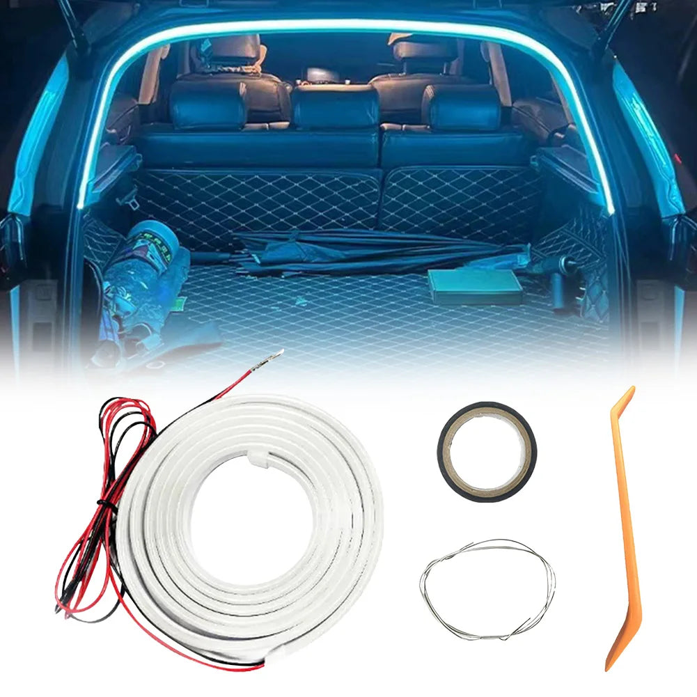 LED Car Trunk Light Strip Car High Brightness Trunk Lighting Ambient Light Interior Decor No Drilling Automatic Tail Box Light
