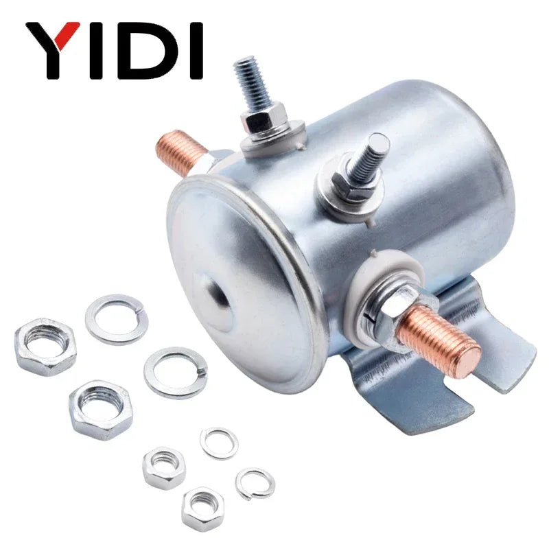 Electric High Current Metal 4 Terminals 12V 24V DC Car Starter Relay Solenoid for Auto Golf Cart Forklift Winch Marine