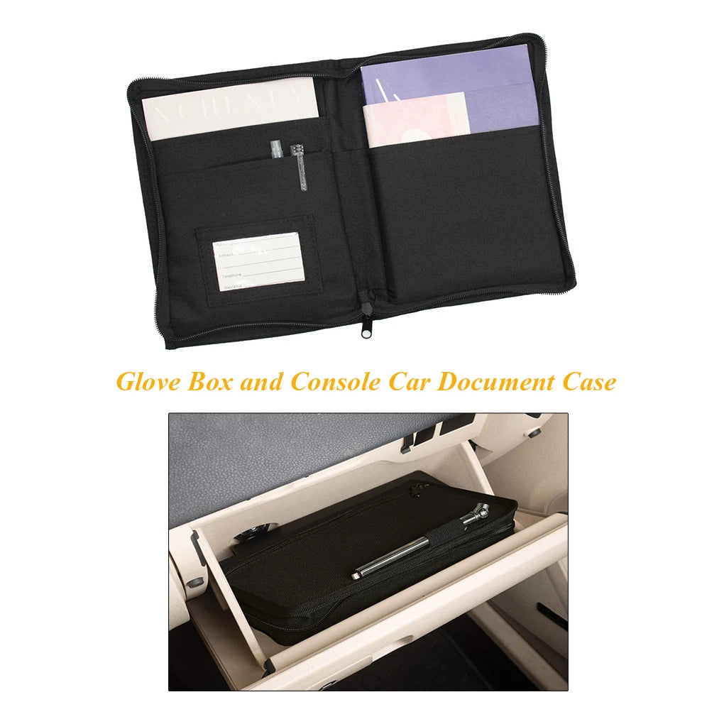 Car Organizer Storage Bag for Manual Registration Card Multifunctional Auto Interior Document Holder Car Glove Box Organizer
