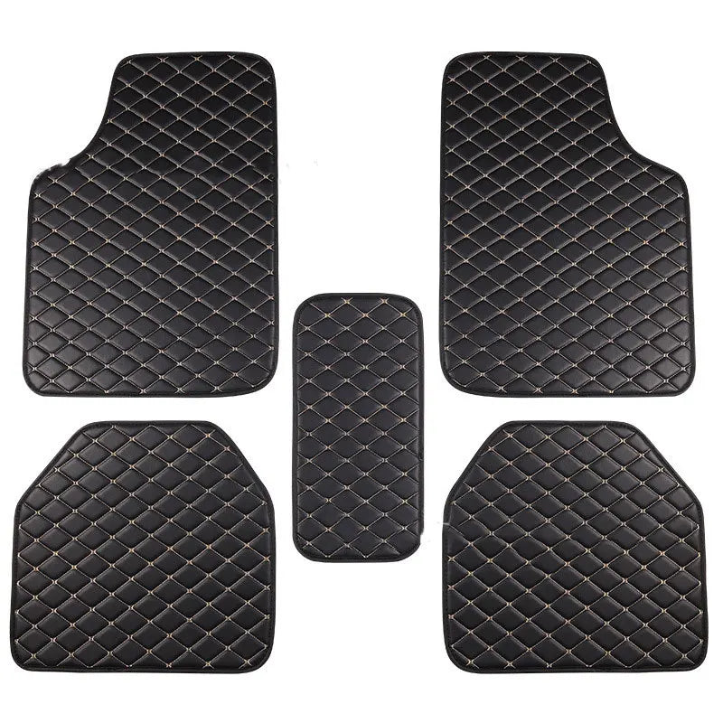 Car Floor Mats 5Pcs Universal Quality PU Leather Waterproof Auto Foot Pad Protector Automobile Interior Car Interior Accessories