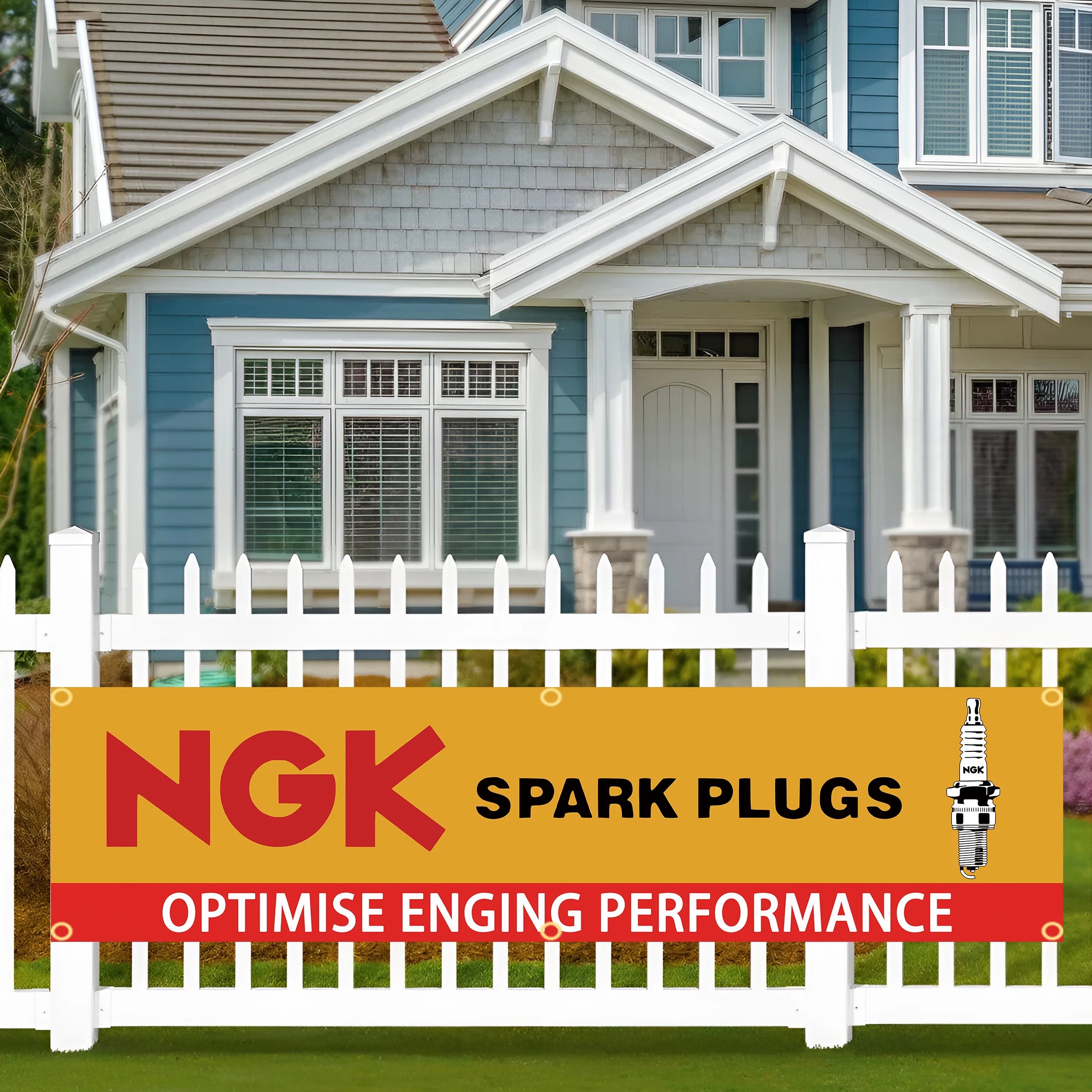 60X240cm Ngk Spark Plugs Banner Flag Polyester Printed Garage or Outdoor Decoration Tapestry