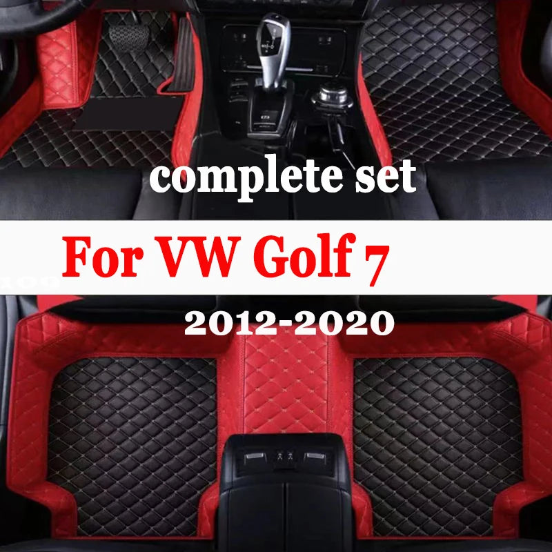 Car Floor Mats For VW VW Golf 7 7.5 GTE GTD GTI 2012~2020 Carpets Leather Mat Rugs Pad Interior Parts Car Accessories