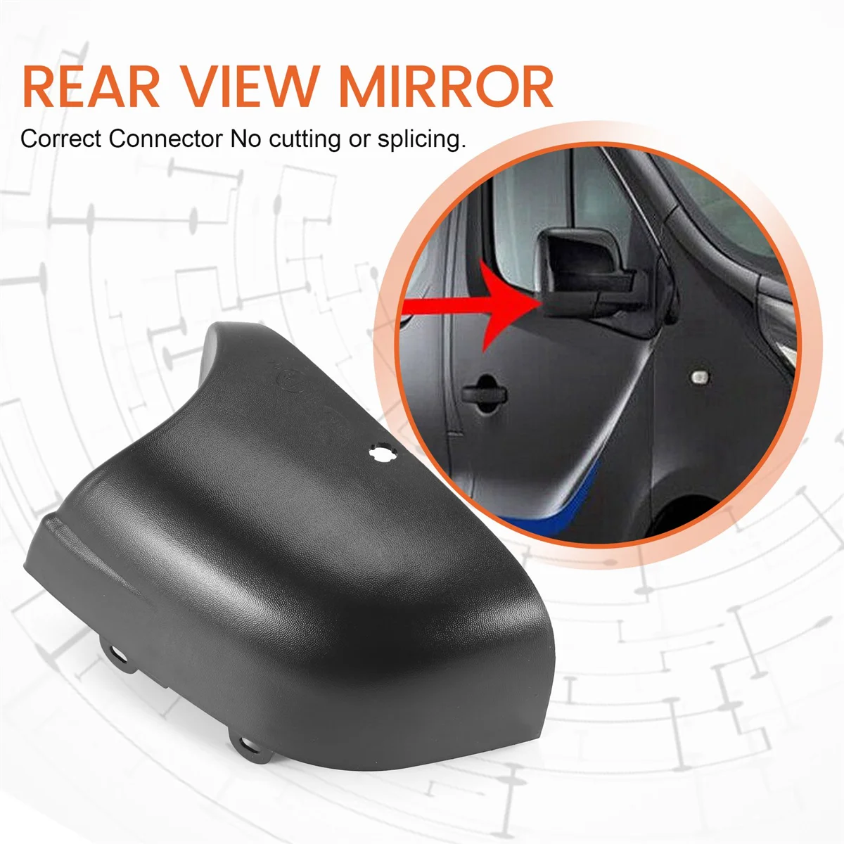 Right Lower Wing Mirror Cover Casing Bottom for Vivaro Trafic Talento Van