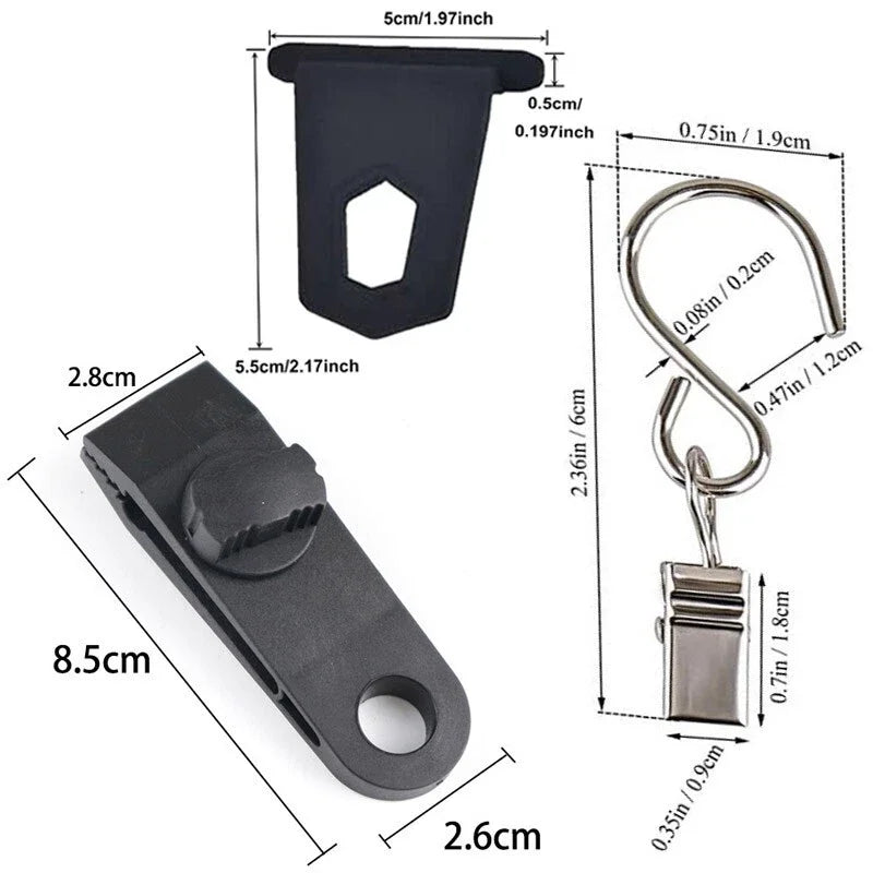 For Fiamma Thule Omnistor Motorhome RV Awning Hooks Camping Hangers S Shaped Accessory Set Camping Tent Clamp Tarp Clips Buckle