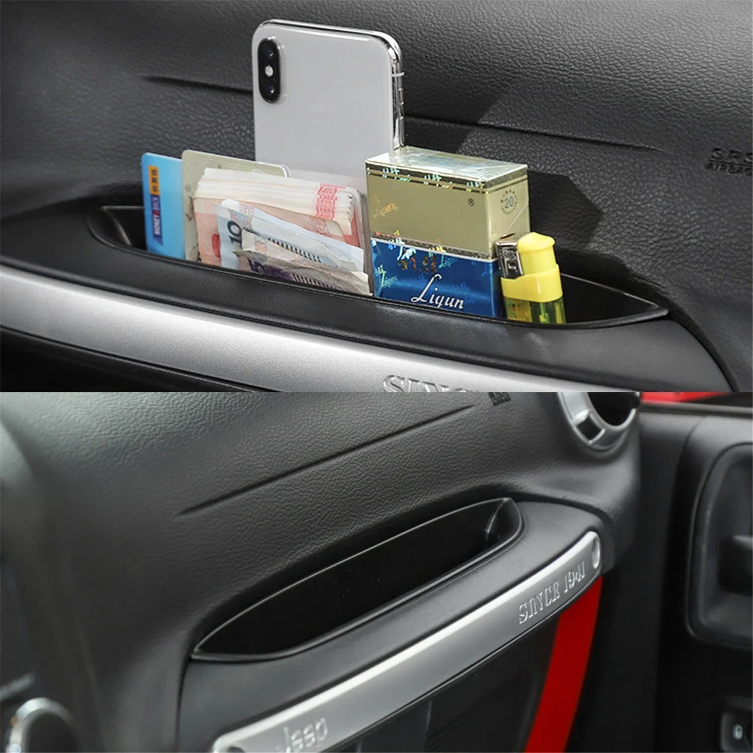 Grab Tray Passenger Storage Organizer Grab Handle Accessory Box for 2011-2018 Jeep Wrangler JK JKU 2/4 Door Interior Accessories
