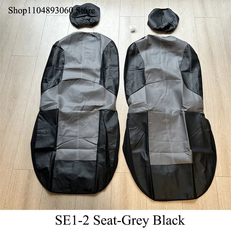 2 Front Car Seat Covers PU Leather Breathable Auto Seat Cushion Universal Quited Full-Wrapped Seat Cover Compatible with Airbag