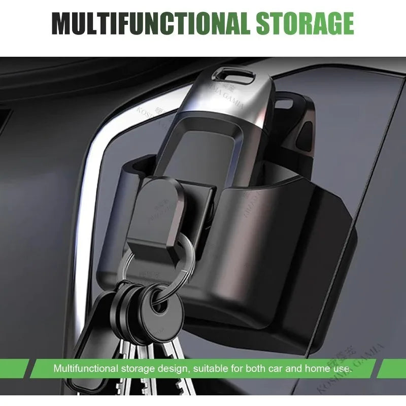 Car Key Holder Clip Car Interior Storage Box Dashboard Organizer Adhesive Mount for Card Key Rack Universal Car Accessories