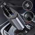 Retractable Car Charger, 4 in 1 Fast Charging Car Charger 120W, Retractable Cable and 2 USB Ports Car Charger Adapter Compatible