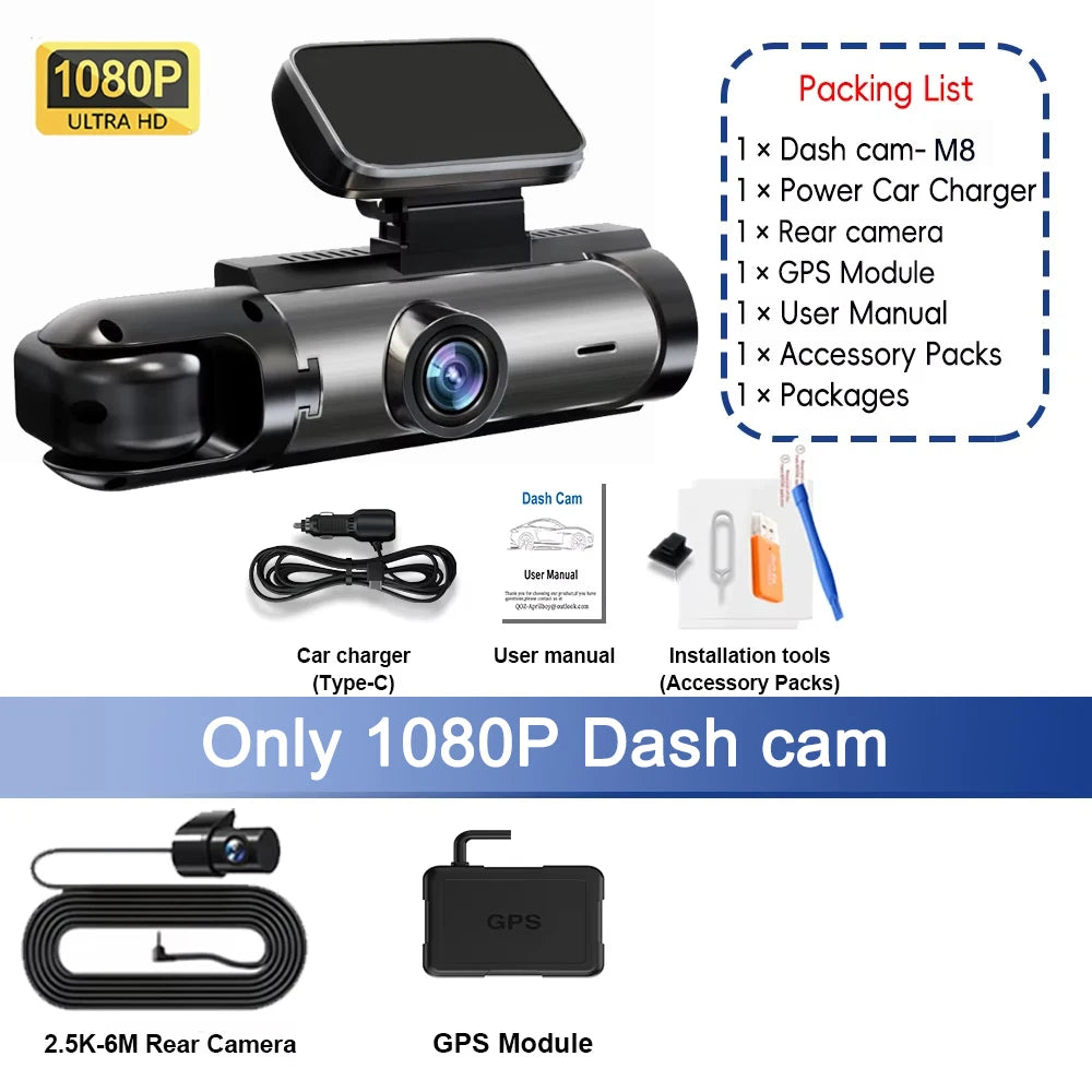 1080P WIFI Dual camera Dash Cam for cars,Front And Inside,car camera with IR Night Vision,Loop Recording,wide angle Car DVR Came