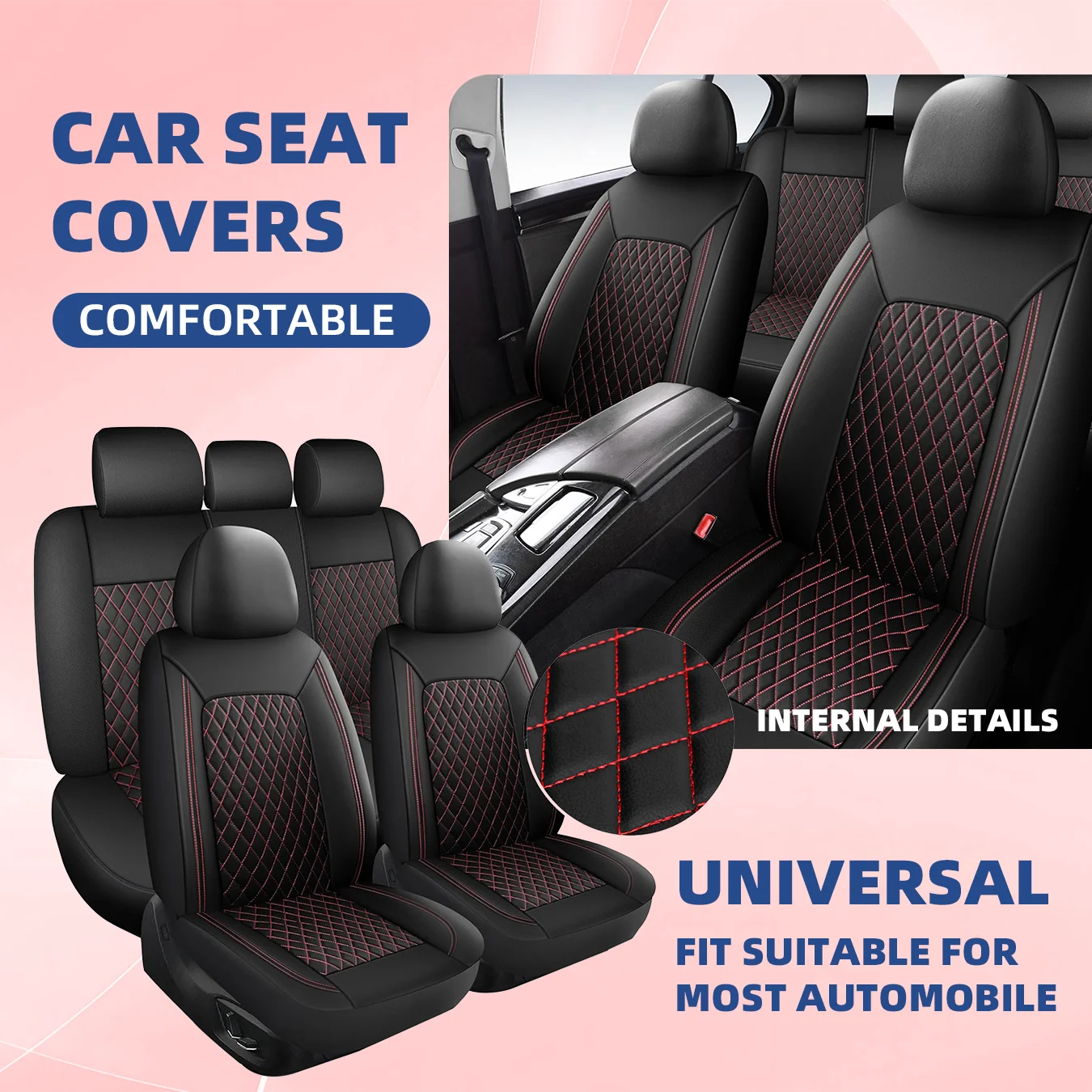 Car Seat Covers Full Set Front Split Rear Bench For Car Universal Cloth SUV Sedan Van Automotive Interior Covers  0910
