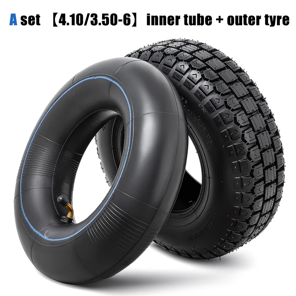 4.10/3.50-6 4.10-6 410-6 Tire and Inner Tube for Warehouse Cars Scooter Wheel Hand Truck Lawn Mower Dollies Wheelbarrow Parts
