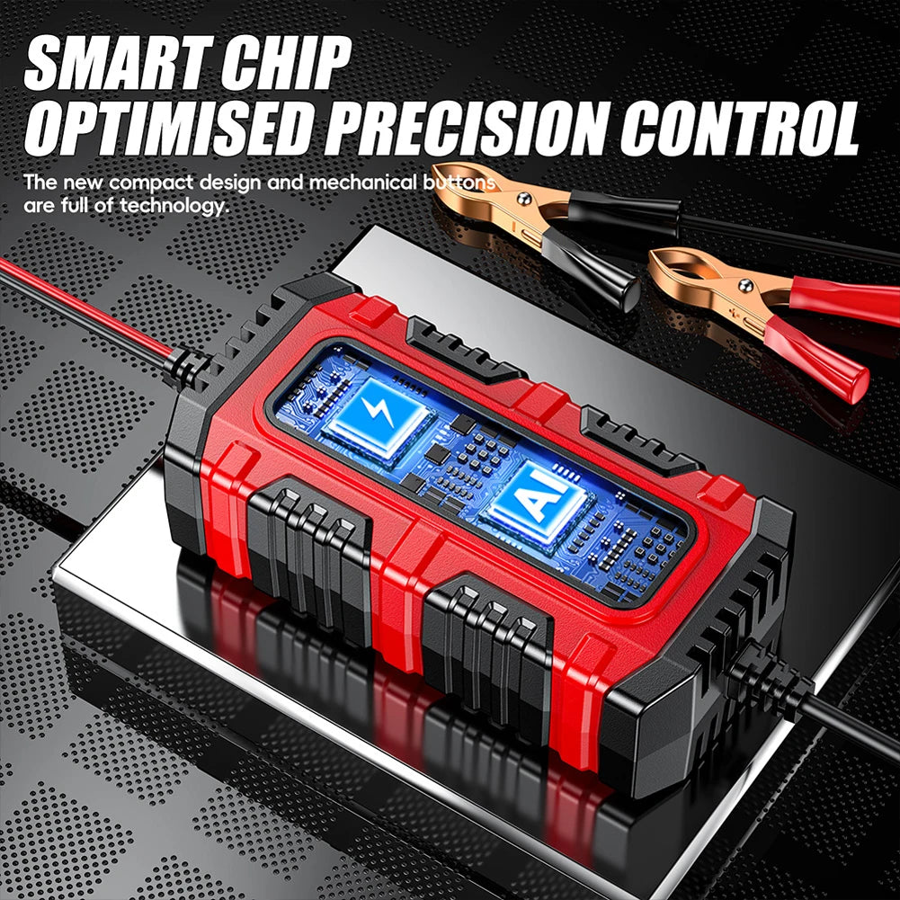 6V/12V 1.5A Car Battery Charger Car and Motorcycle Battery Charging Unit for Car Truck Boat SUV Lead-Acid AGM GEL Batteries