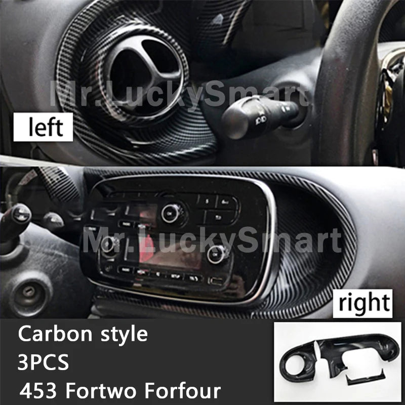 Carbon Car Interior Decoration Accessories ABS Protection Modification Sticker For Smart 453 Fortwo Forfour Car Exterior Styling