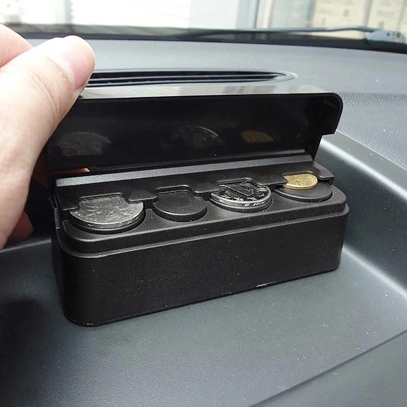 Car Change Organizer Creative Storage Coin Wallet Storage Box Coin Organizer Moeda 4 Compartment Car Interior Storage