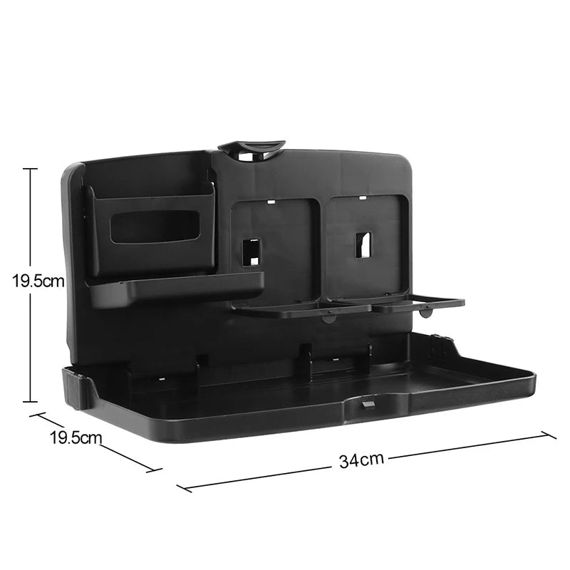 1PC Handy Car Interior Accessory; Foldable Dining Table with Cup and Food Storage
