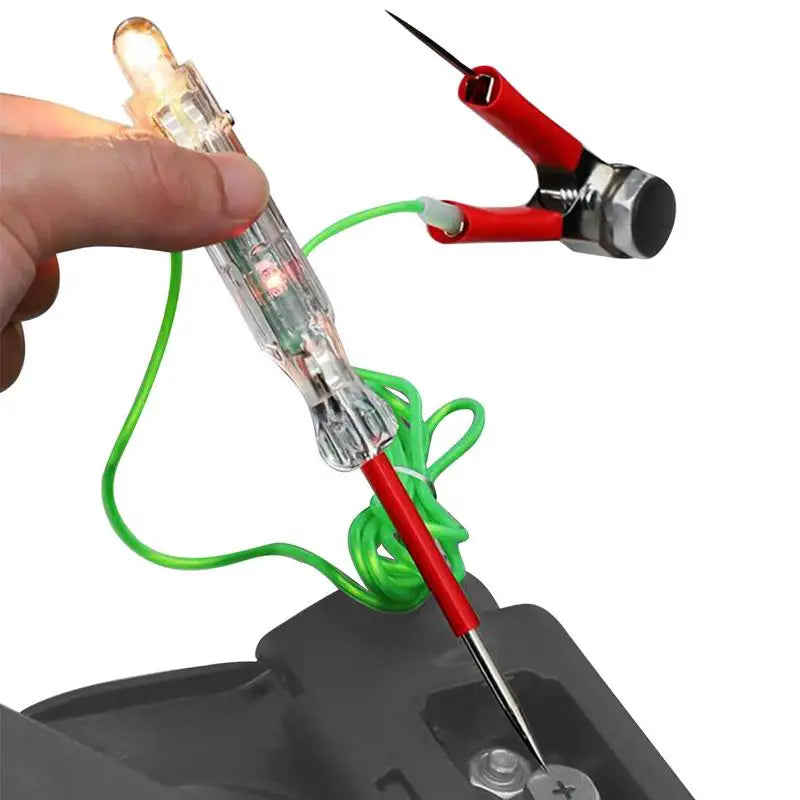Comprobador de circuitos eléctricos automotrices de 6 V-24 V CC, comprobador de circuitos automotrices, luz de prueba LED, comprobador de fusibles con pinza de cocodrilo y sondas.