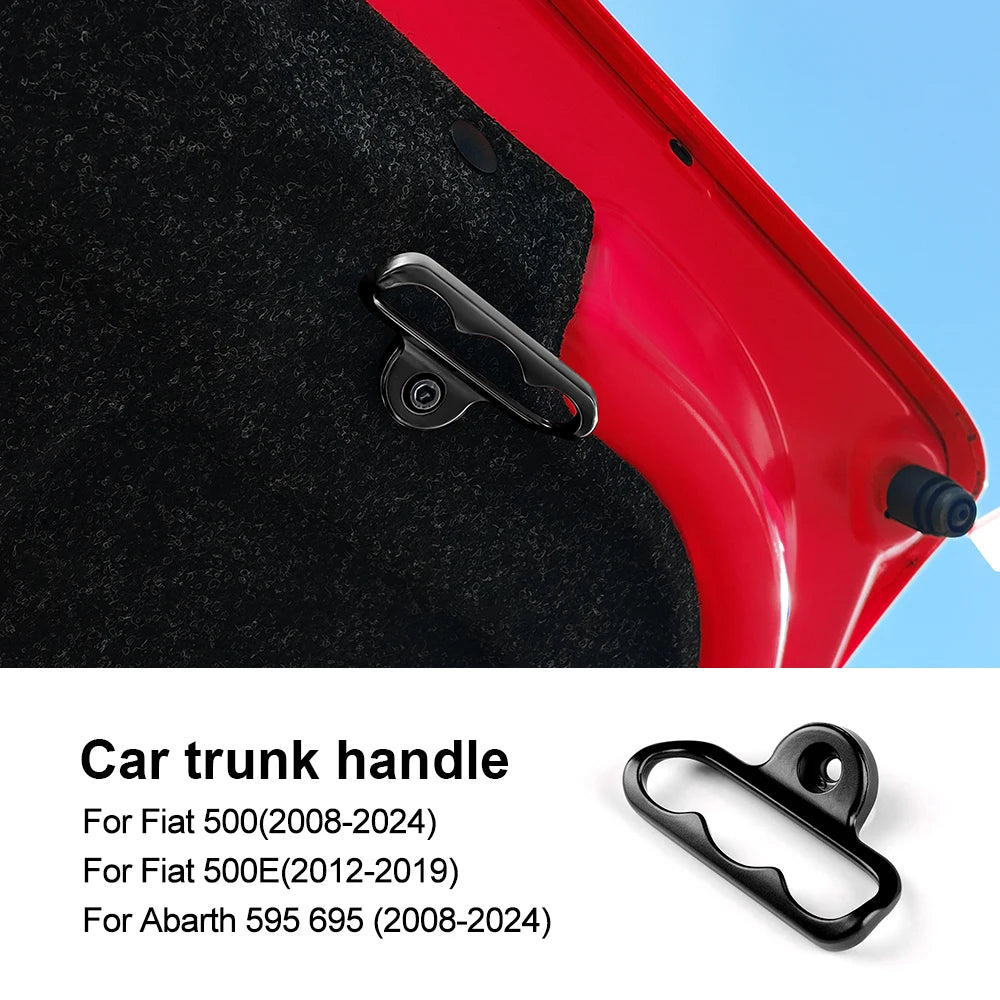 For Abarth 595 695/Fiat 500 2008-2024 For Fiat 500E 2012-2019 Car Rear Trunk Door Cover Handle Aluminum Alloy Accessories