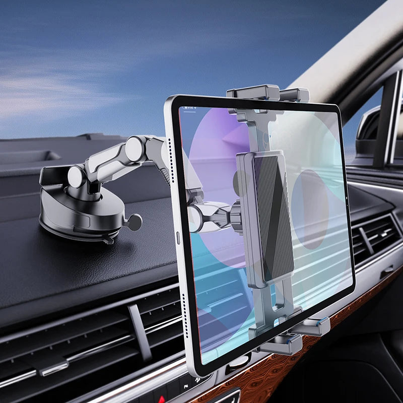 Car Tablet Holder, Long Connector, Cup Holder, 360° Rotatable, Portable Phone Holder In Car, Multi-functional Support