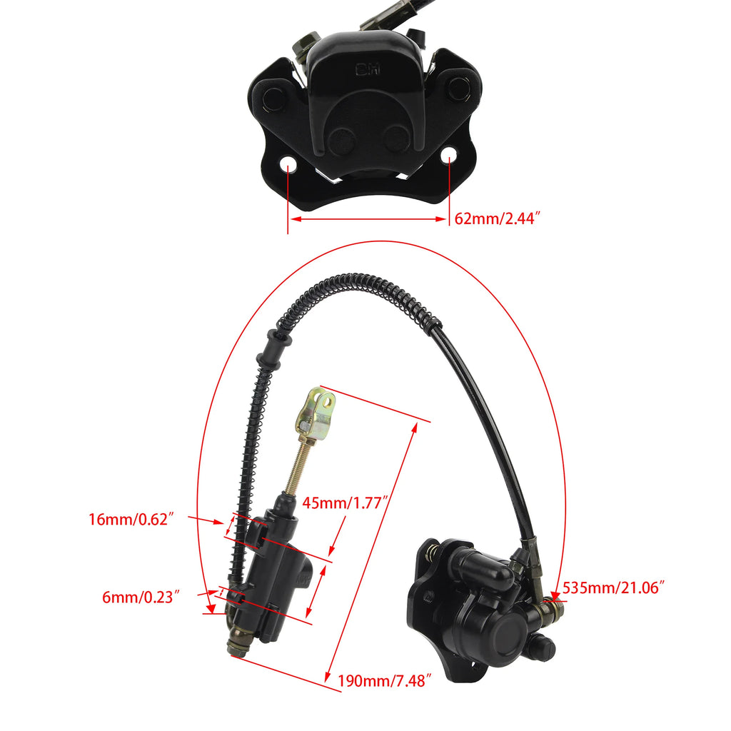 Motorcycle Rear Disc Brake Calipers With Brake Pump Brake Pads Set for 50cc 90cc 110cc 125cc ATV Buggy Karting Quad Bike Parts