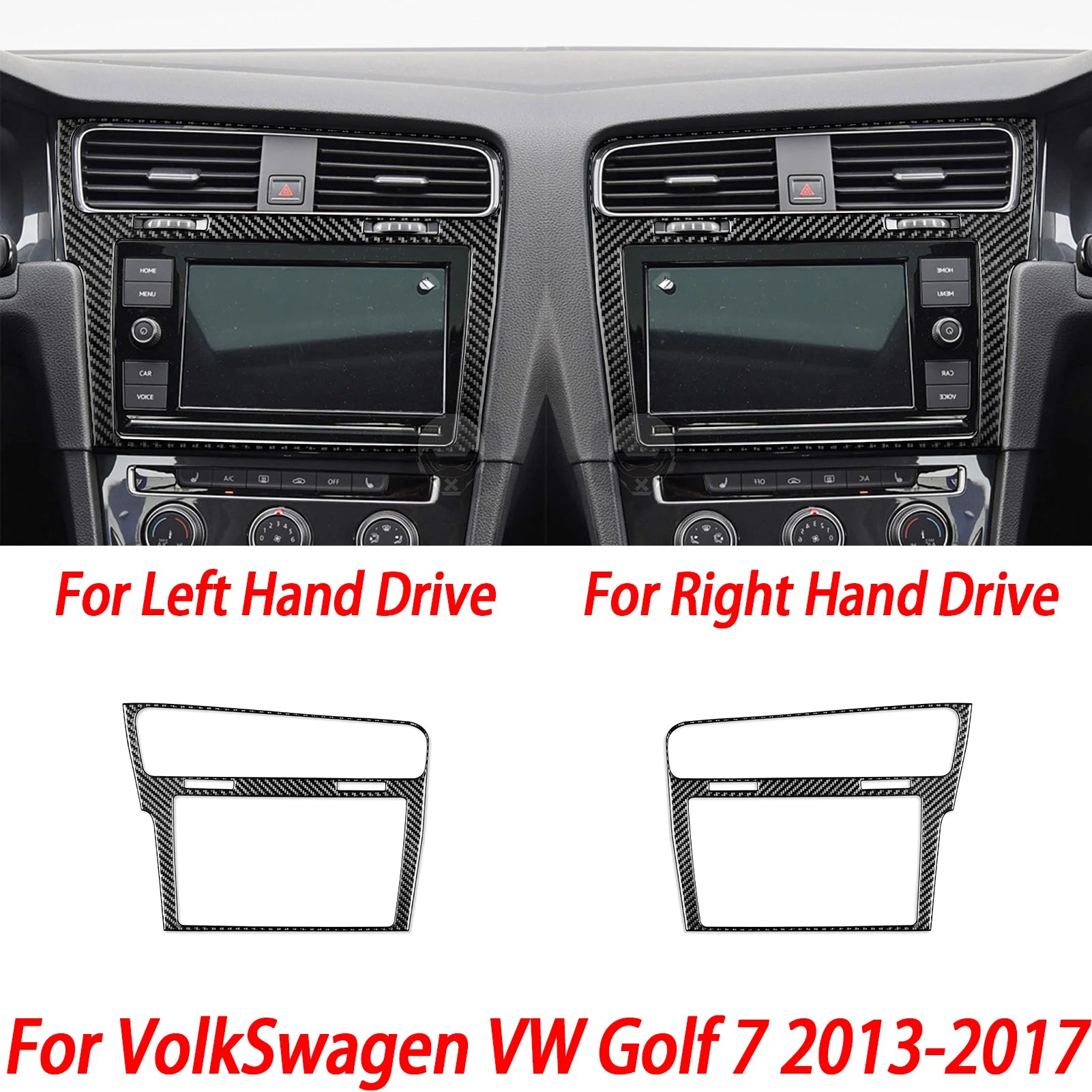 For VW Golf 7 GTI Mk7 2013-2017 Car Interior Accessories Cup Holder Frame Console AC CD Control Cover Gear Shift Panel Sticker