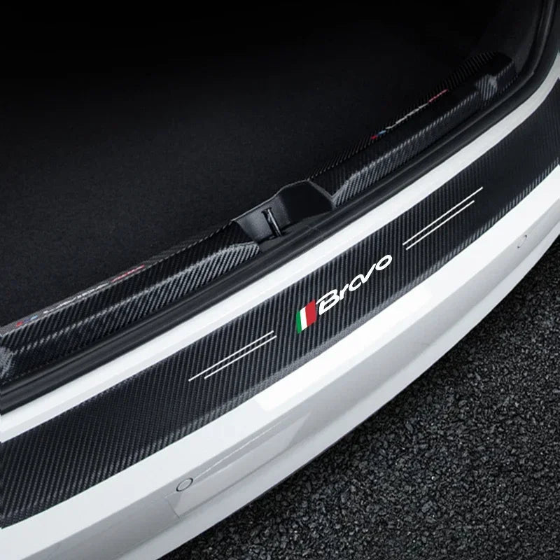 Car Interior for Fiat Bravo Logo  Door Sill Trunk Bumper Waterproof Decals Front Rear Threshold Stickers Strips Accessories