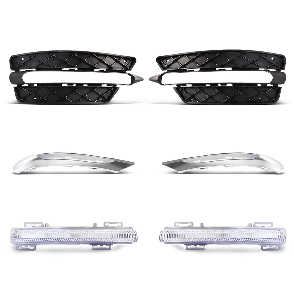 LED Car Light For Benz W204 C-Class C280 C300 Sport 2012 2013 2014 Daytime Running Light Front Bumper Fog Lamp Grill Lights 12V