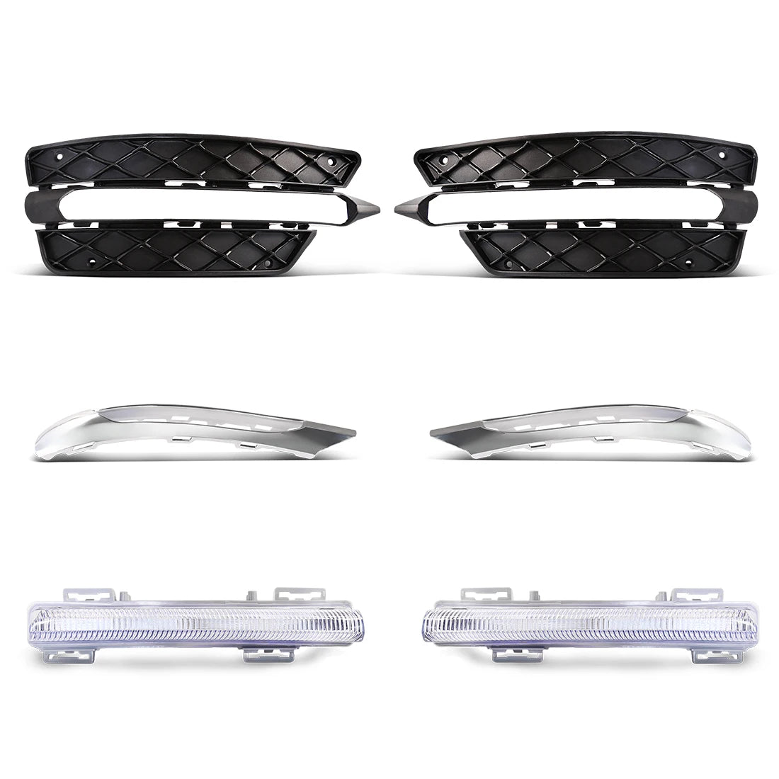 LED Car Light For Benz W204 C-Class C280 C300 Sport 2012 2013 2014 Daytime Running Light Front Bumper Fog Lamp Grill Lights 12V