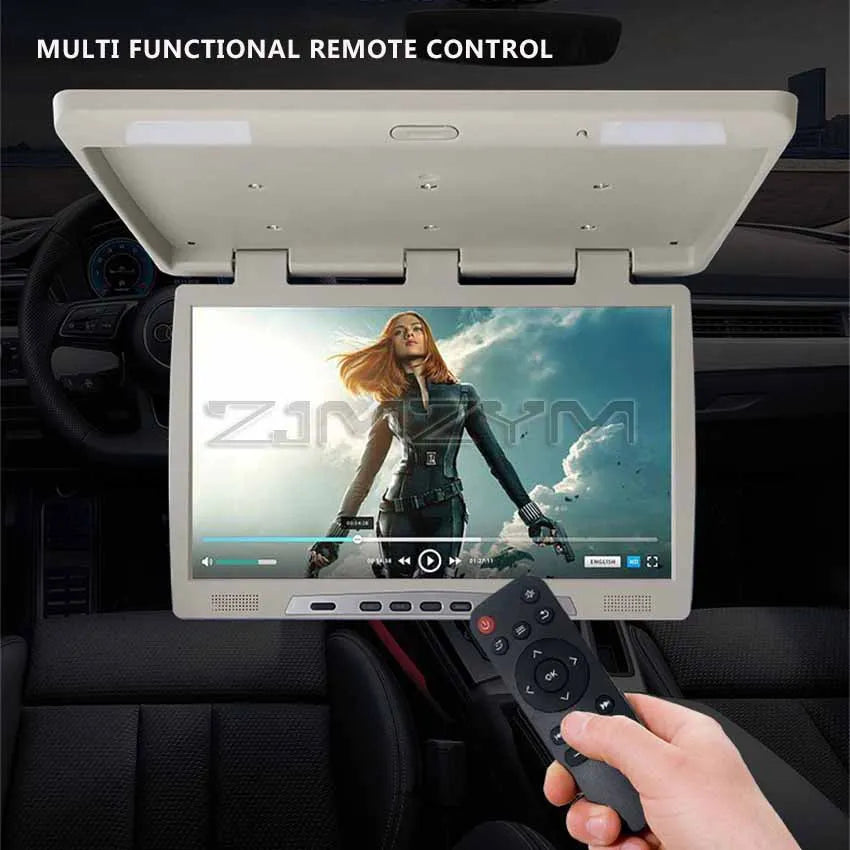 19 Inch Pantalla Coche Android Auto Car Roof HD Monitor Ceiling TV Multimedia Video Player With Bluetooth WiFi USB FM 2+32GB
