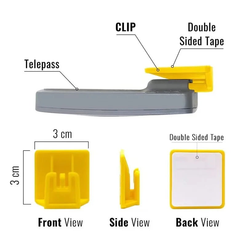 Car Electronic Toll Pass Support Adhesive Windshield Pass Clip Holder Vehicle ETC Accessories for Secure Toll Pass Placement