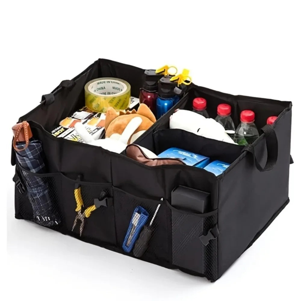 1pc Large Capacity Car Trunk Organizer, Collapsible Storage Box for SUV Sedan, Durable Multi-Use Cargo Holder, Eco-Friendly