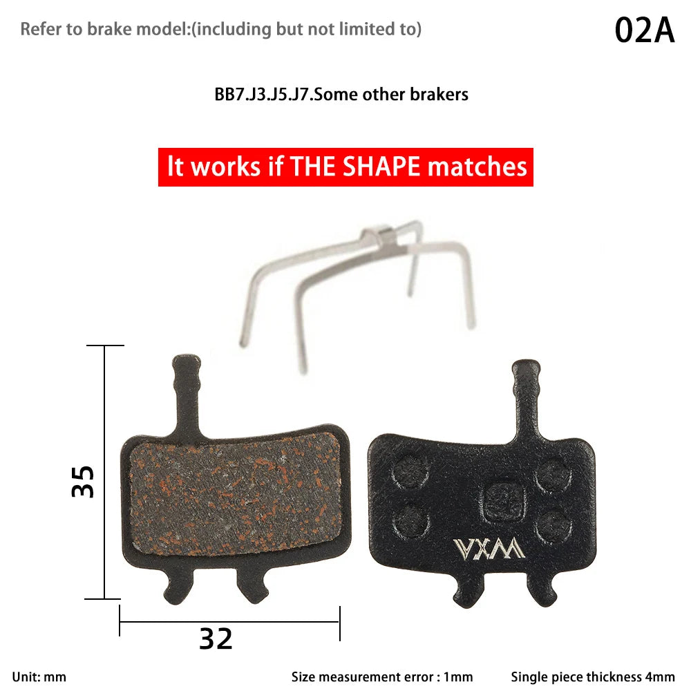 MOTSUV 2 Pairs, Bicycle Disc Brake Pads for AVID BB7 Juicy 3 5 7 Ultimate, Sport EX Class, Resin/Sinter/Ceramic/Copper