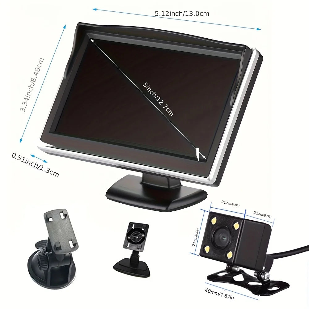 DIY 5'' Inch TFT LCD Screen Monitor For Car Rear View Reverse Backup Parking Camera