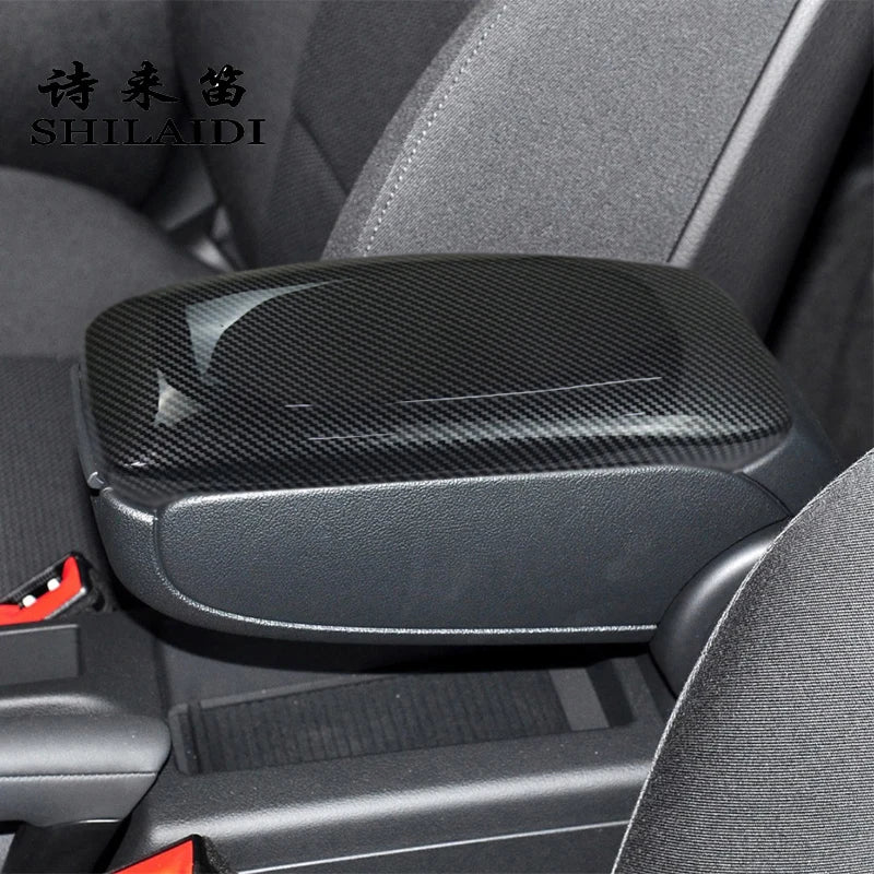 Car Center Console Armrest Storage Box Decoration Cover Stickers Trim For Audi A3 8P 2003-2012 Interior Carbon Fiber Accessories