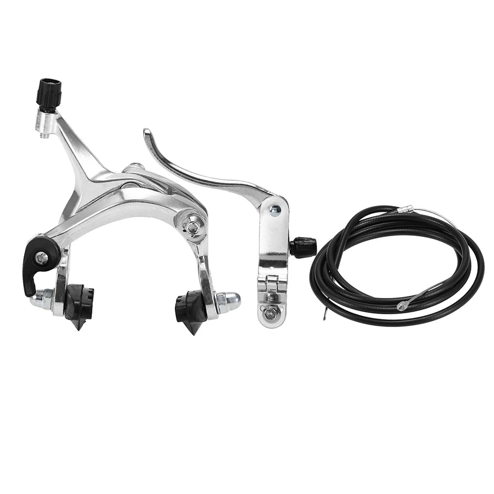 Front/Rear Fixie Bike Brake Kit Road Bike Cruiser Brake Set Bike Caliper Brake Kit Side Pull Brake Set Mountain Bike Accessories