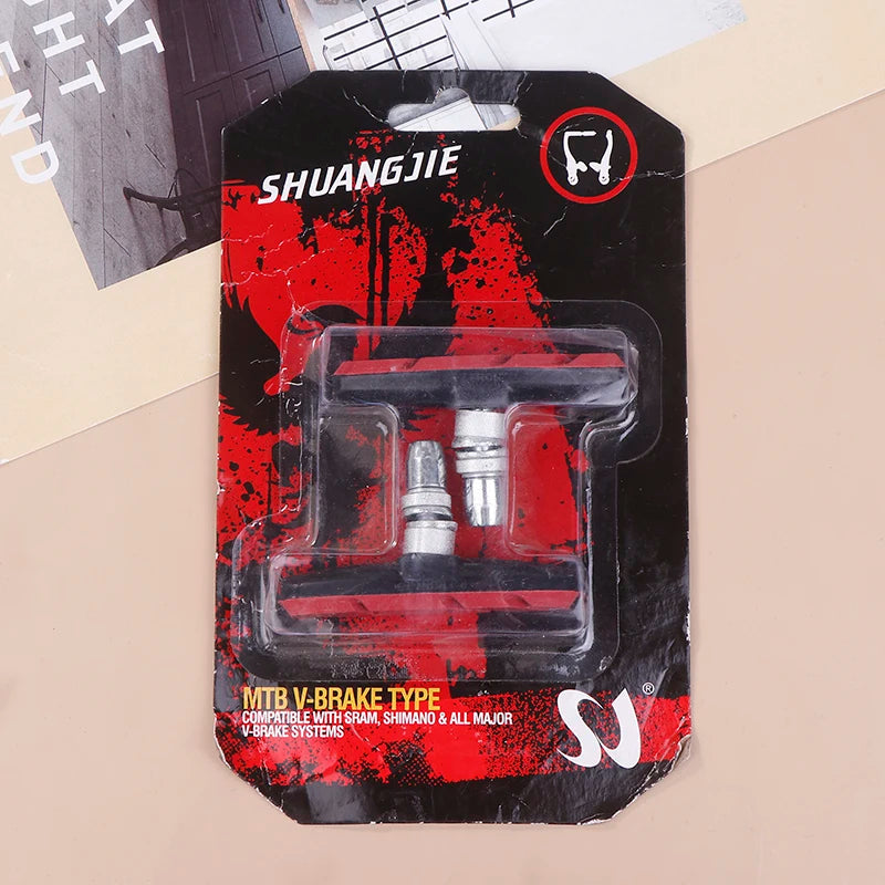 Bike Brake Pads V-Brake Rubber Road Bike Brake Holder Pads Shoes Blocks Rim Brake Anti-Resistance Cycling Accessories