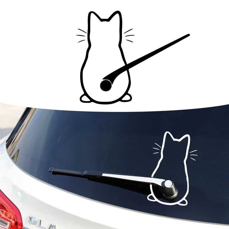 Car interior stickers Art design Fun cat car stickers Window rear glass Car decoration Car styling stickers and decals 25.6x21CM