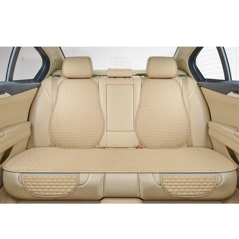 Car Seat Cover Accesorries Flax Summer Protect Cushion Protector Front Rear Full Set Vehicle Supplies Auto Interior Universal