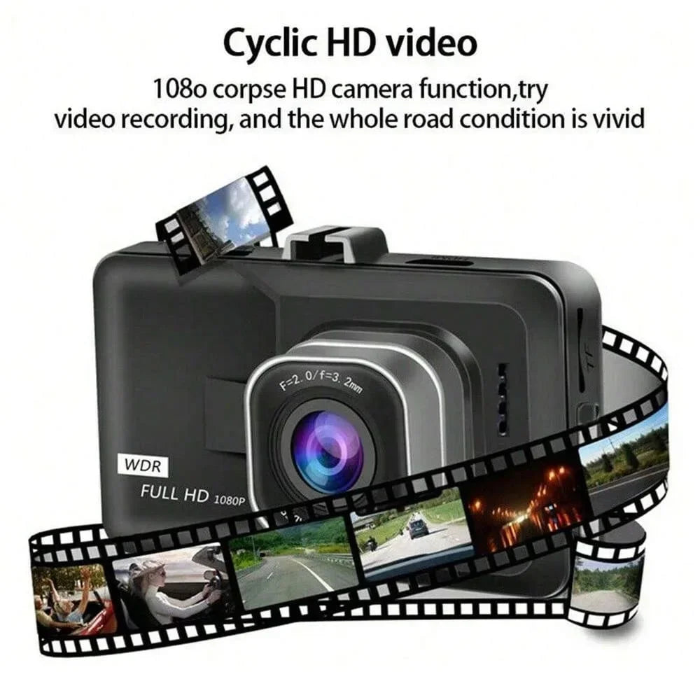 Car Dash Cam 1080P Full HD Driving Recorder Built in G Sensor 2 Inch Screen Night Vision Wide Angle 24H Parking Mode Camera