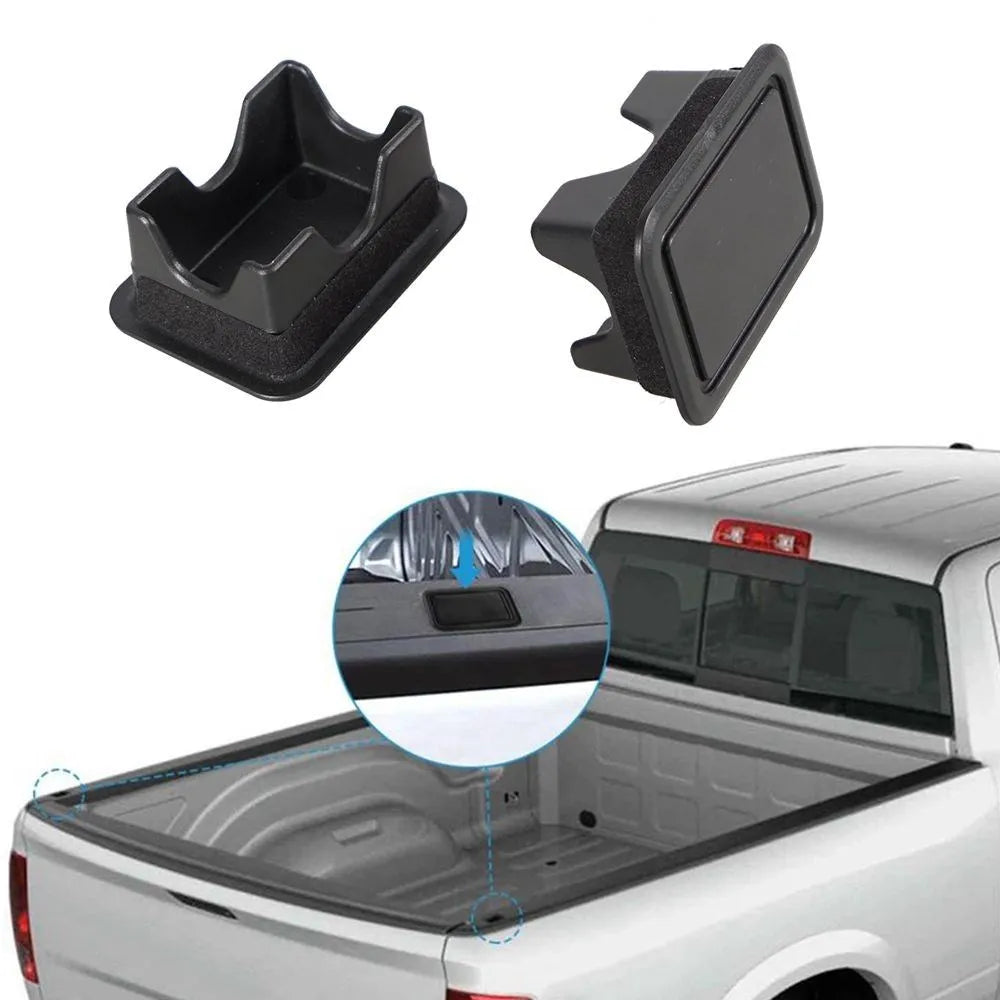 2Piece Stake Pocket Covers Rear Truck Pickup Bed Rail Stake Pocket Plugs Hole Caps For Dodge Ram 1500 2500 2019-2021 Black